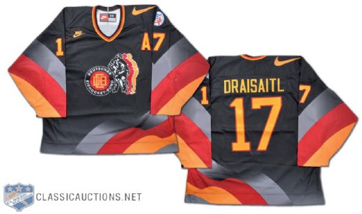 Peter Draisaitl Team Germany 1996 World Cup of Hockey Game-Worn Jersey