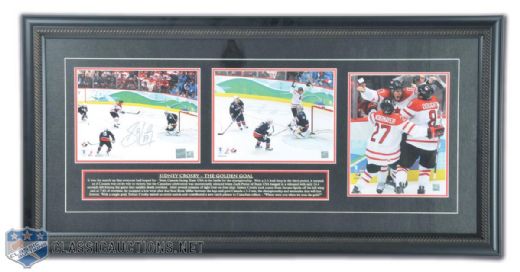 2010 Winter Olympics Sidney Crosby Signed "The Goal" Framed Montage (19 1/4" x 38 1/4")