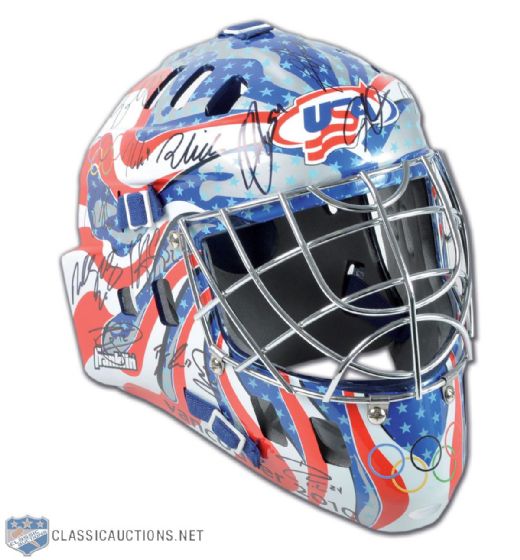 2010 Winter Olympics Team USA Team-Signed Goalie Mask