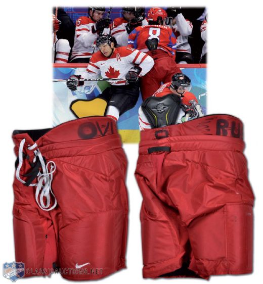 Alexander Ovechkin Team Russia 2010 Winter Olympics Game-Worn Pants - Photo-Matched !