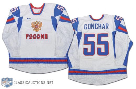 Sergei Gonchar Team Russia 2010 Winter Olympics Game-Issued Jersey