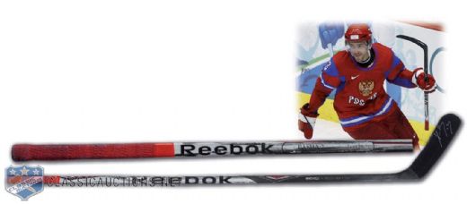 Pavel Datsyuk Team Russia 2010 Olympics Signed Game-Used Stick