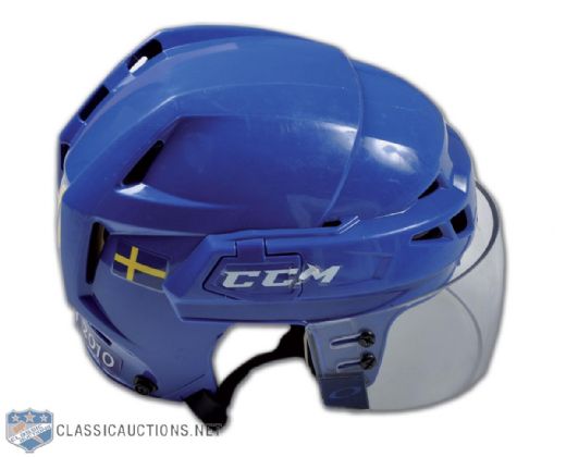 Henrik Tallinder Team Sweden 2010 Olympics Game-Worn Helmet
