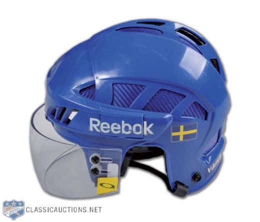 Fredrik Modin Team Sweden 2010 Olympics Game-Worn Helmet