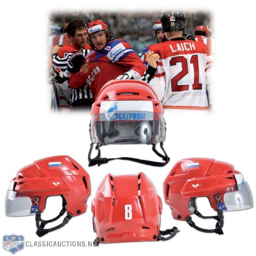 Alexander Ovechkin Team Russia 2010 World Championships Game-Worn Helmet