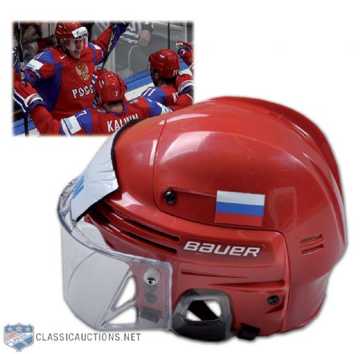Evgeni Malkin Team Russia 2010 World Championships Game-Worn Helmet