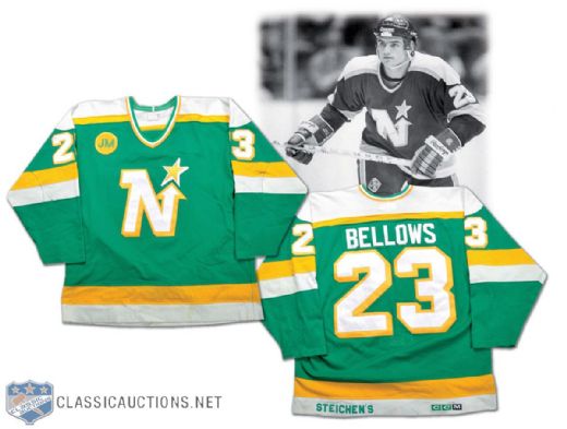 1987 Brian Bellows Game-Worn Minnesota North Stars Jersey With JM Patch