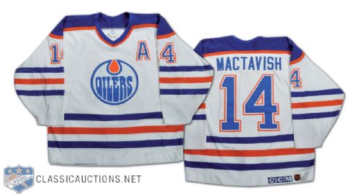 1990-91 Craig MacTavish Game-Worn Edmonton Oilers Jersey