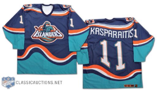 1995-97 Darius Kasparaitis Game-Worn New York Islanders Fisherman Style Jersey