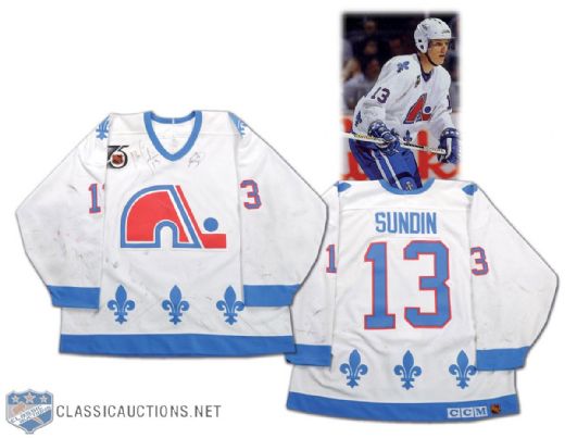 Mats Sundin 1991-92 Quebec Nordiques Game-Worn Jersey