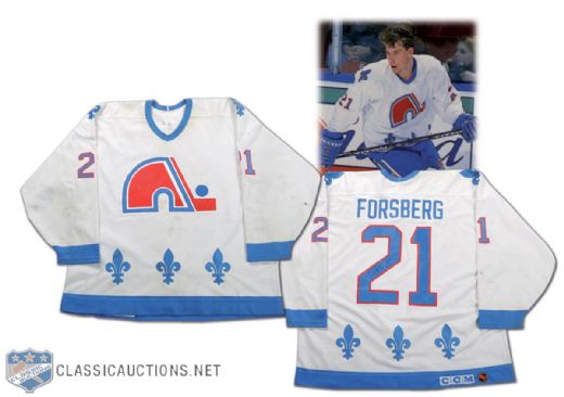 Peter Forsberg 1994-95 Quebec Nordiques Autographed Game-Worn Rookie Jersey