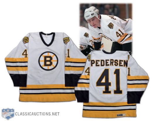 Allen Pedersen 1986-87 Boston Bruins Game-Worn Rookie Year Jersey -Photo-Matched!