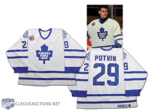 Felix Potvin 1992-93 Toronto Maple Leafs Game-Worn Jersey