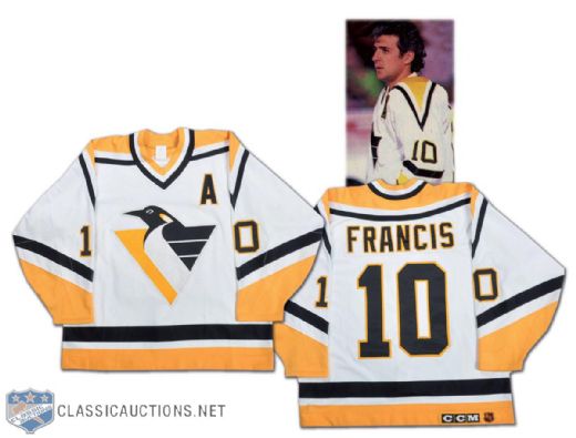 Ron Francis 1995-96 Pittsburgh Penguins Game-Worn Alternate Captains Jersey