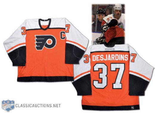 Eric Desjardins 2000-01 Philadelphia Flyers Game-Worn Captains Jersey