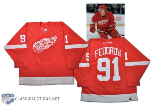Sergei Fedorov 2001-02 Detroit Red Wings Game-Worn Jersey