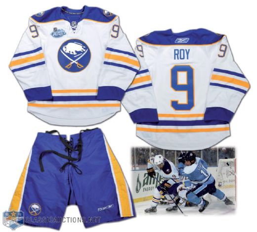 2008 Winter Classic Derek Roy Buffalo Sabres Game-Worn Jersey & Pants Shell Collection of 2