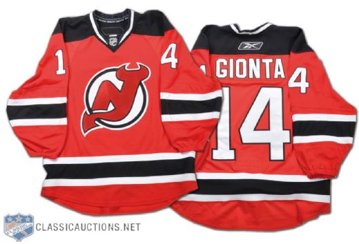 Brian Gionta 2008-09 New Jersey Devils Game-Worn Playoff Jersey - Photo-Matched!