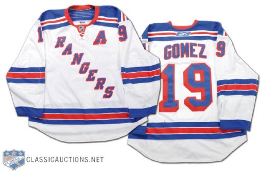 Scott Gomez 2008-09 New York Rangers Game-Worn Alternate Captains Jersey - Photo-Matched!