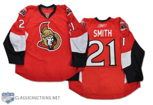 Jason Smith 2008-09 Ottawa Senators Game-Worn Jersey - Photo-Matched!