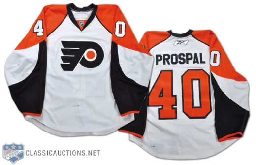 Vaclav Prospal 2007-08 Philadelphia Flyers Game-Worn Playoff Jersey - Photo-Matched!