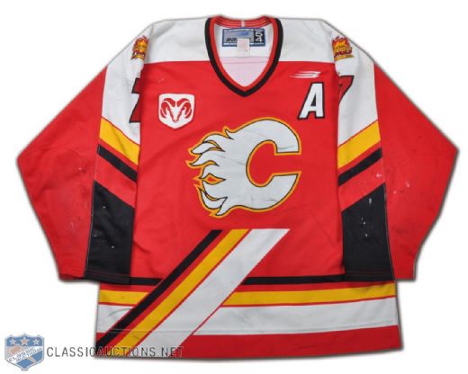 Chris Clark Late-1990s AHL Saint John Flames Game-Worn Alternate Captains Jersey