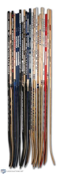 Autographed, Team-Issued Goalie Stick Collection of 22