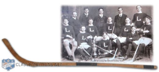 1903 Lachute Hockey Team One-Piece Trophy Stick (51")