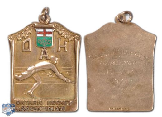 1933-34 Toe Blake OHA Hamilton Tigers Senior A Champions 10K Gold Medal