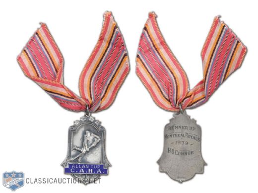 1939 Montreal Royals Buddy OConnor Allan Cup Runner-Up Medal