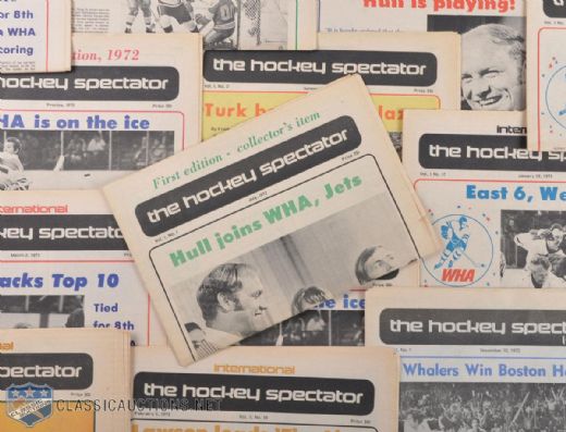 1972-73 WHA "The Hockey Spectator" Collection of 57