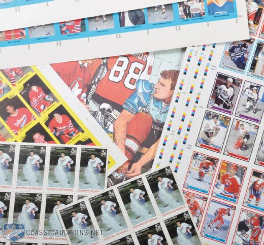 Eric Lindros Oshawa Generals Collection of Uncut Sheets ++