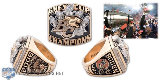 2006 BC Lions CFL Grey Cup Players Championship Ring