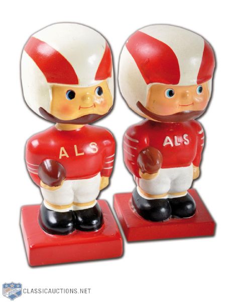 1961-65 CFL Montreal Alouettes Bobbing Head Dolls Collection of 2