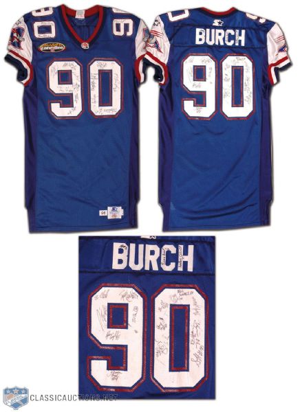 Swift Burch Late-1990s Montreal Alouettes Team-Signed Game-Worn Jersey