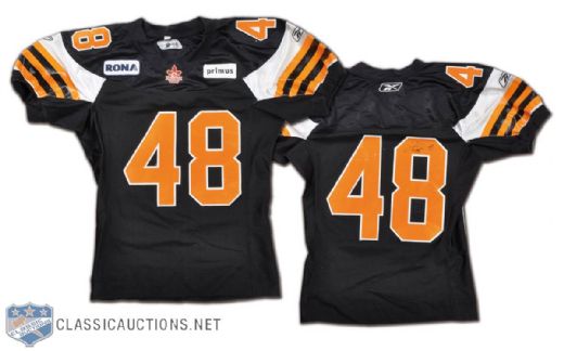 2009 Hamilton Tiger-Cats Yannick  Carter Autographed Game-Worn 1960s Retro Jersey