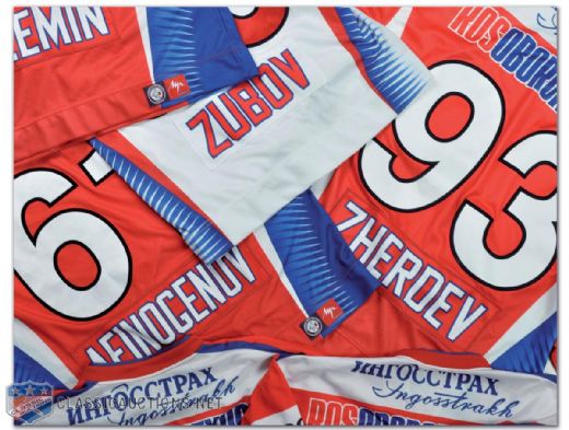 Team Russia 2009-10 Euro Hockey Tour Game-Worn Jersey Collection of 8