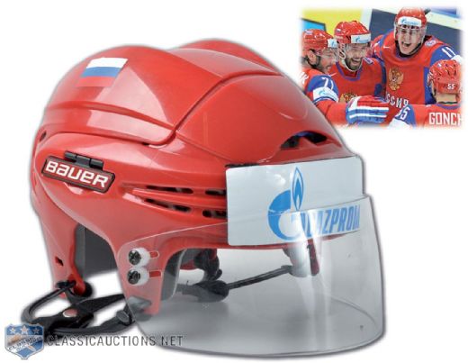 Sergei Gonchar Team Russia 2010 World Championships Game-Worn Helmet