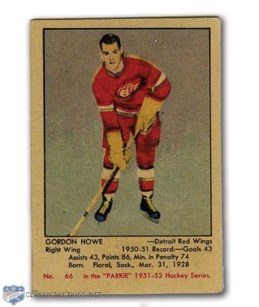 1951-52 Gordie Howe Parkhurst Rookie Card 