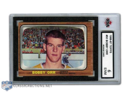 1966-67 Topps #35 - Bobby Orr Rookie Card Graded KSA 6
