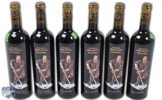 Maurice Rocket Richard Wine Bottle Collection of 6