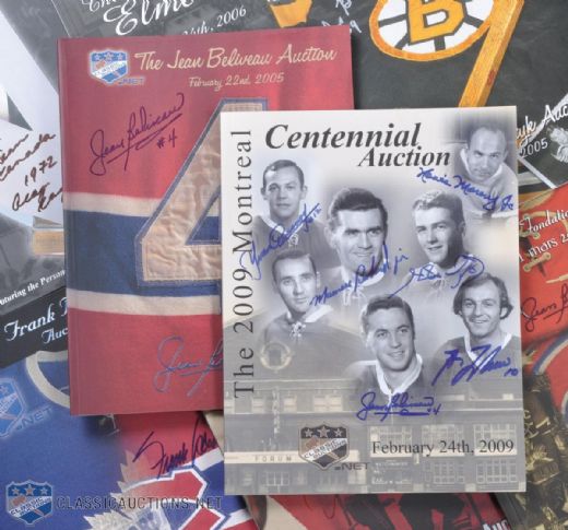 Classic Collectibles Past Auctions Catalogue Collection of 20, Featuring 8 Autographed Covers