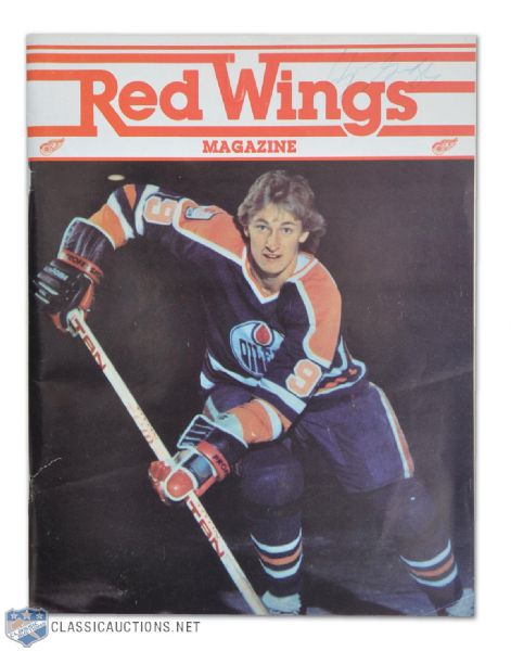 Wayne Gretzky 1982 Signed Five-Point Night - Record Tying 76th Goal Program
