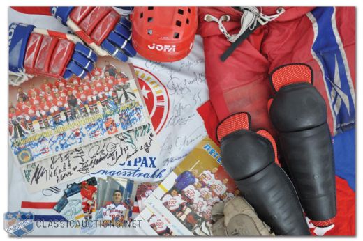 Yuri Shatalovs CSKA Moscow Central Red Army Hockey Team Equipment and Autograph Collection 