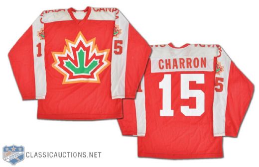 Guy Charrons 1977 Team Canada World Championships Game-Worn Jersey