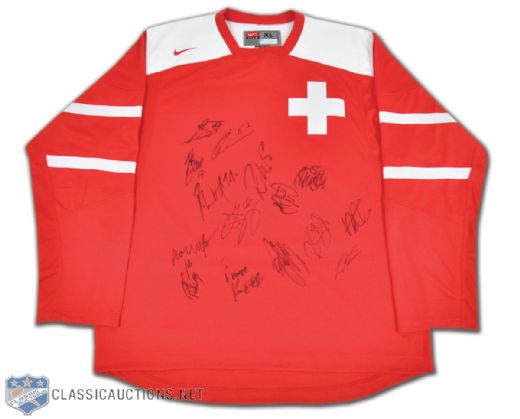 Team Switzerland 2010 Winter Olympics Team-Signed Jersey 