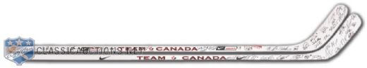 Sylvain Despres Collection of 2 Team-Signed Sticks 2009 Team Canada U-18