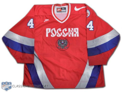 Alexei Zhitniks Team Russia 1996 World Cup of Hockey Game-Issued Jersey 