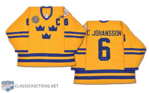 Calle Johanssons Team Sweden 1996 World Cup of Hockey Game-Issued Jersey