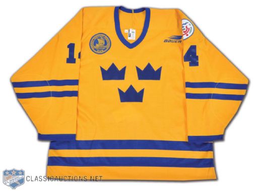 Mattias Norstroms Team Sweden 1996 World Cup of Hockey Game-Issued Jersey 